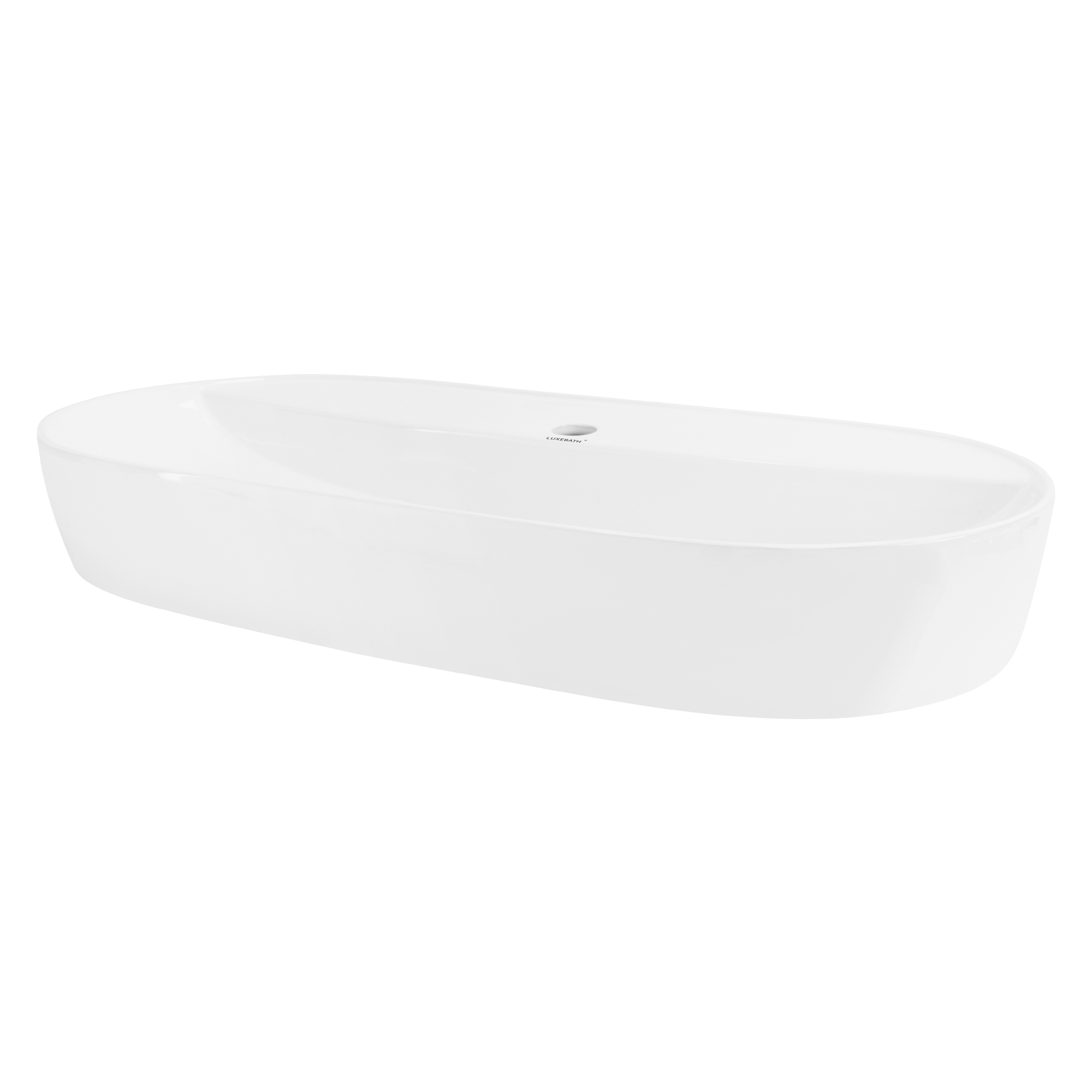 Luxebath - Ml-design Waschbecken Aus Keramik In Weiß Glänzend 80 X 40 X 12 Cm, Oval, Moderne Aufsatzwaschbecken, Design Waschtisch