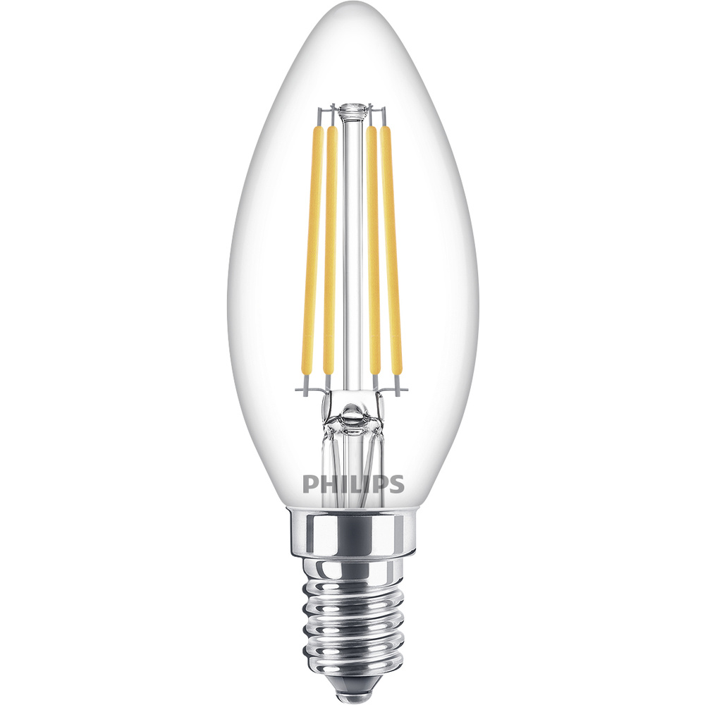PHILIPS LED Classic E14 Lampe, 60 W, Kerzenform, klar, warmweiß - Bild 3