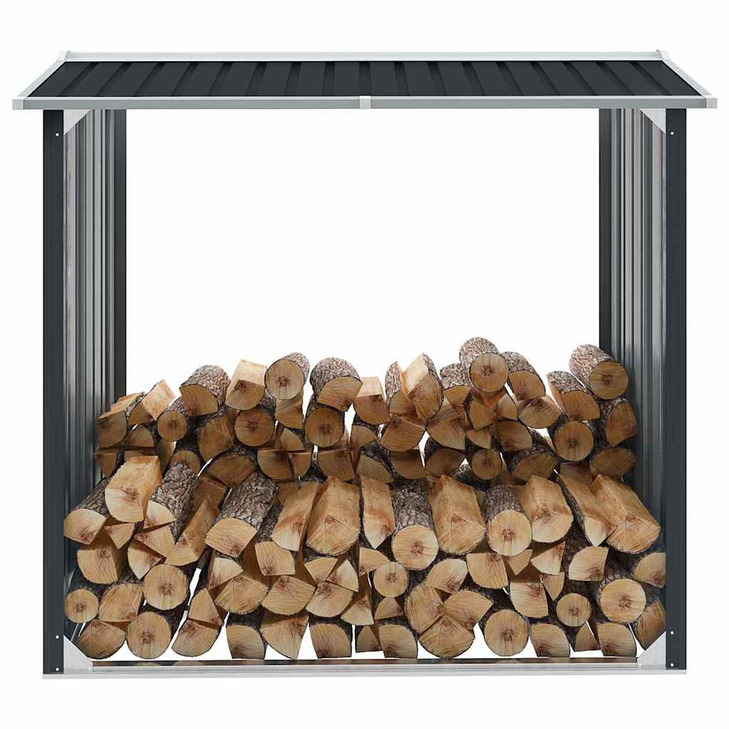 Log Storage Shed Galvanised Steel 172x91x154 Cm Anthracite Vidaxl