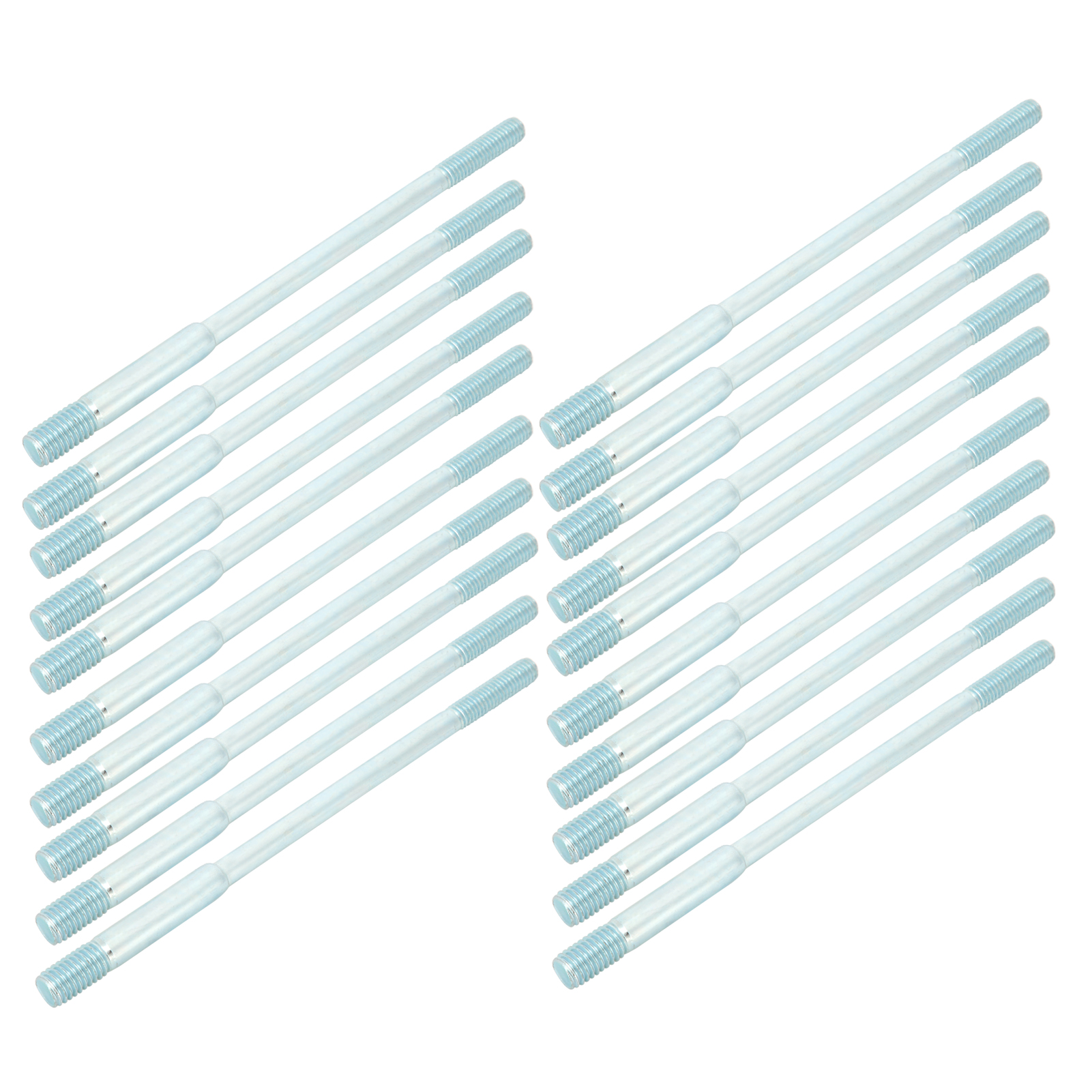 Goujons de culasse à double filetage M6x8x135 en fer, lot de 20