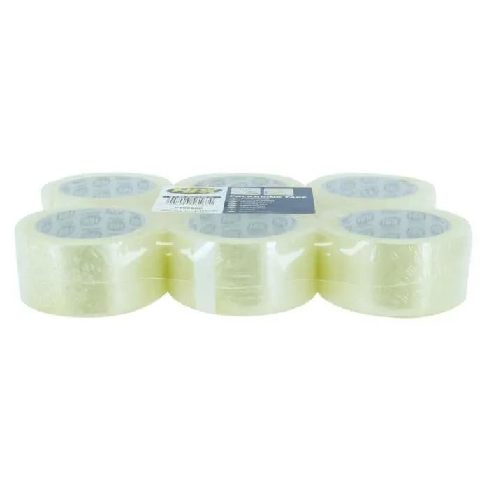 Perel - Verpackungsklebeband Flachliegend 6 Rollen - Transparent 50mm X 66m