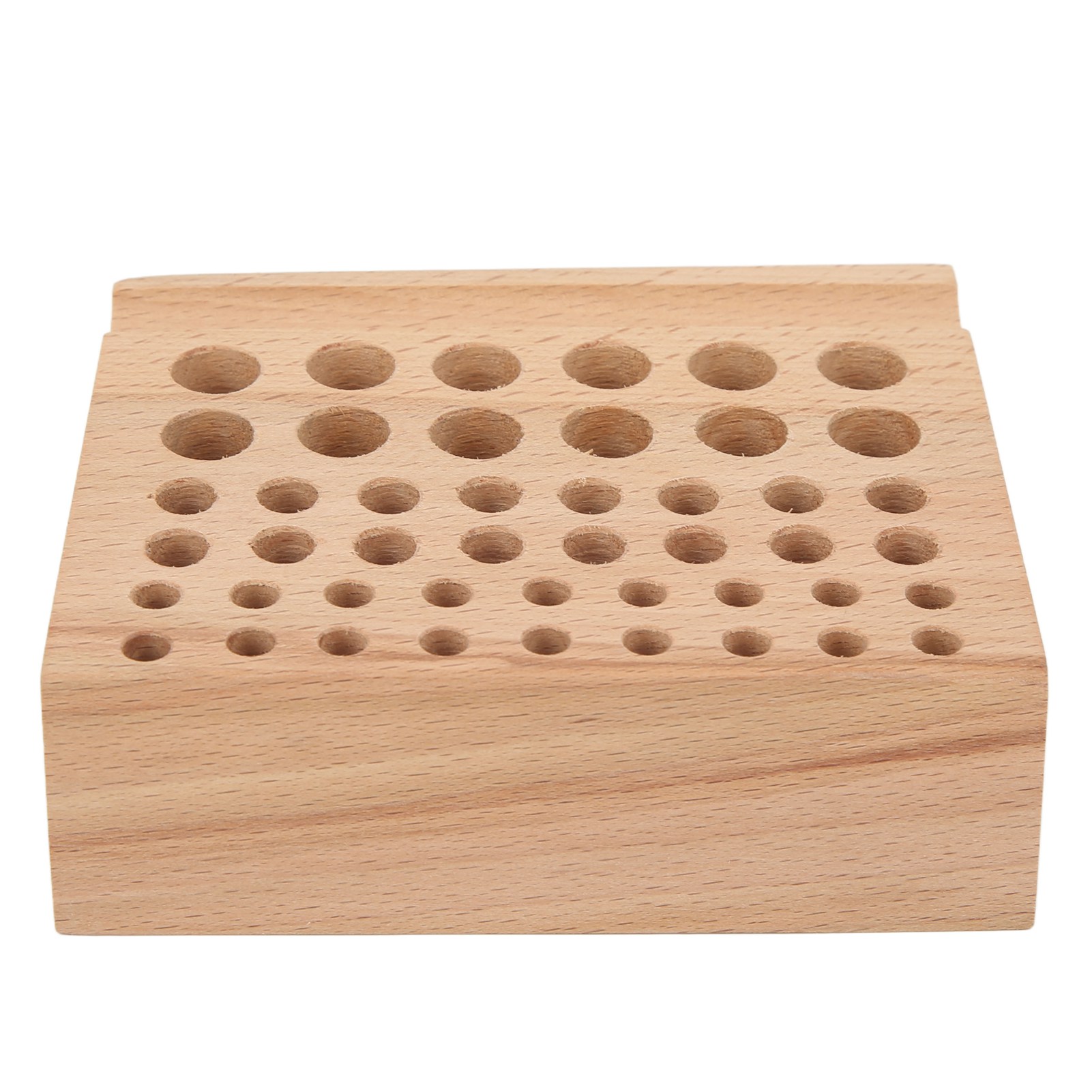 Porte-outils de maroquinerie en bois de hêtre, 46 trous de tailles variées, pour poinçons et outils de travail du cuir