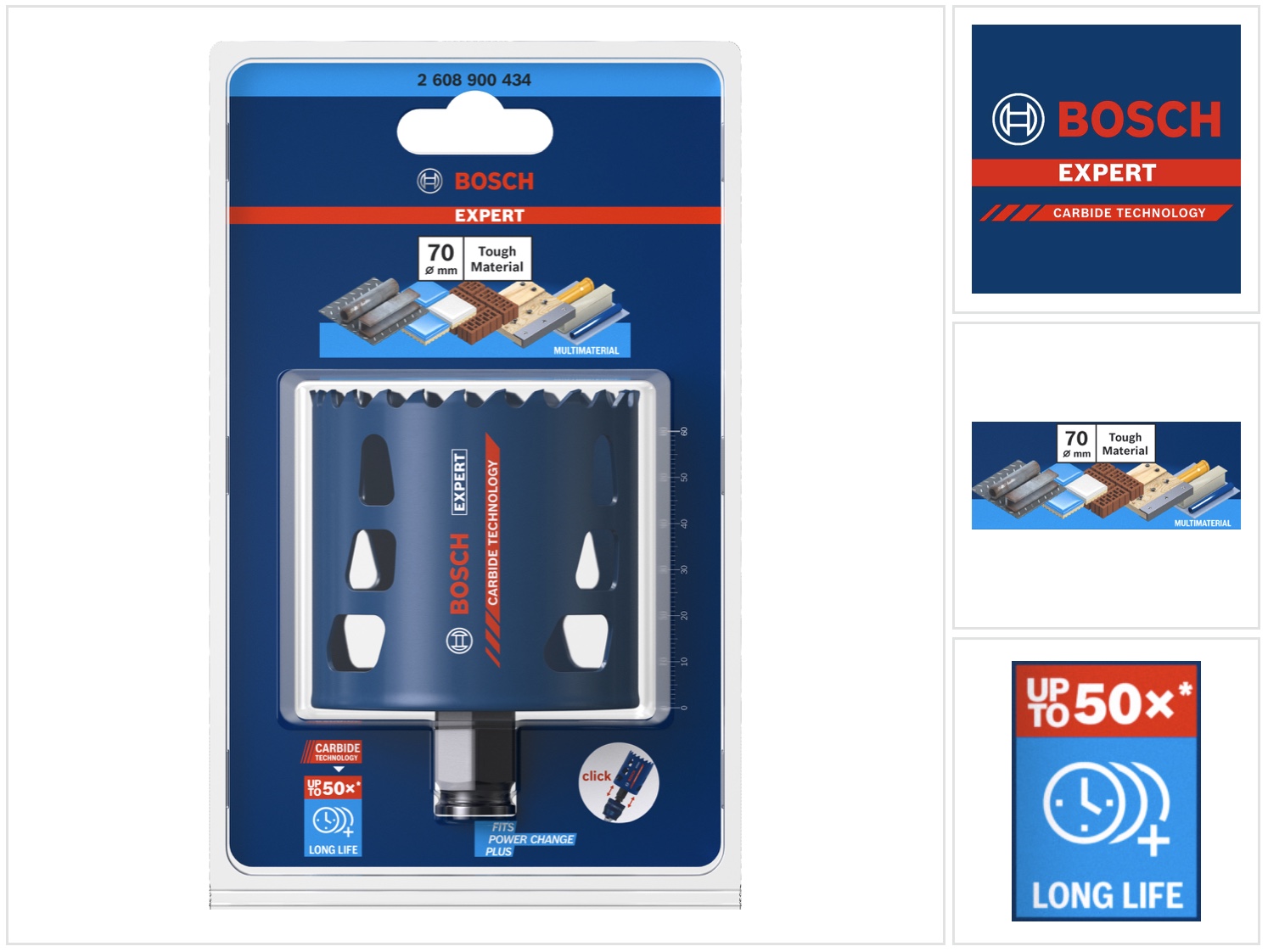 Scie trépan Expert carbure multi-matériaux 70 mm Bosch