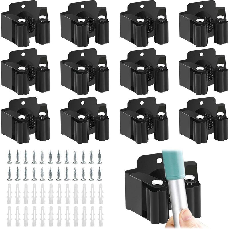 Support mural en acier inoxydable, capacité 2,5 kg, lot de 12 avec vis