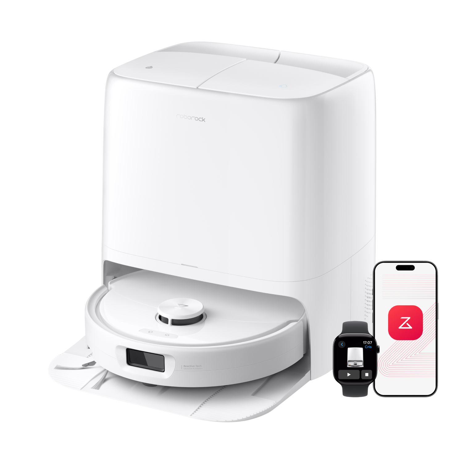 Roborock Weiß Qrevo 2 Pro Saugroboter Mit Wischfunktion - 25.000 Pa Hyperforce Saugkraft, Anti-Verheddern Doppelbürste, Automatisches Wischtuch-Anheben Bei Teppichen, Selbstreinigende Multifunktionsstation