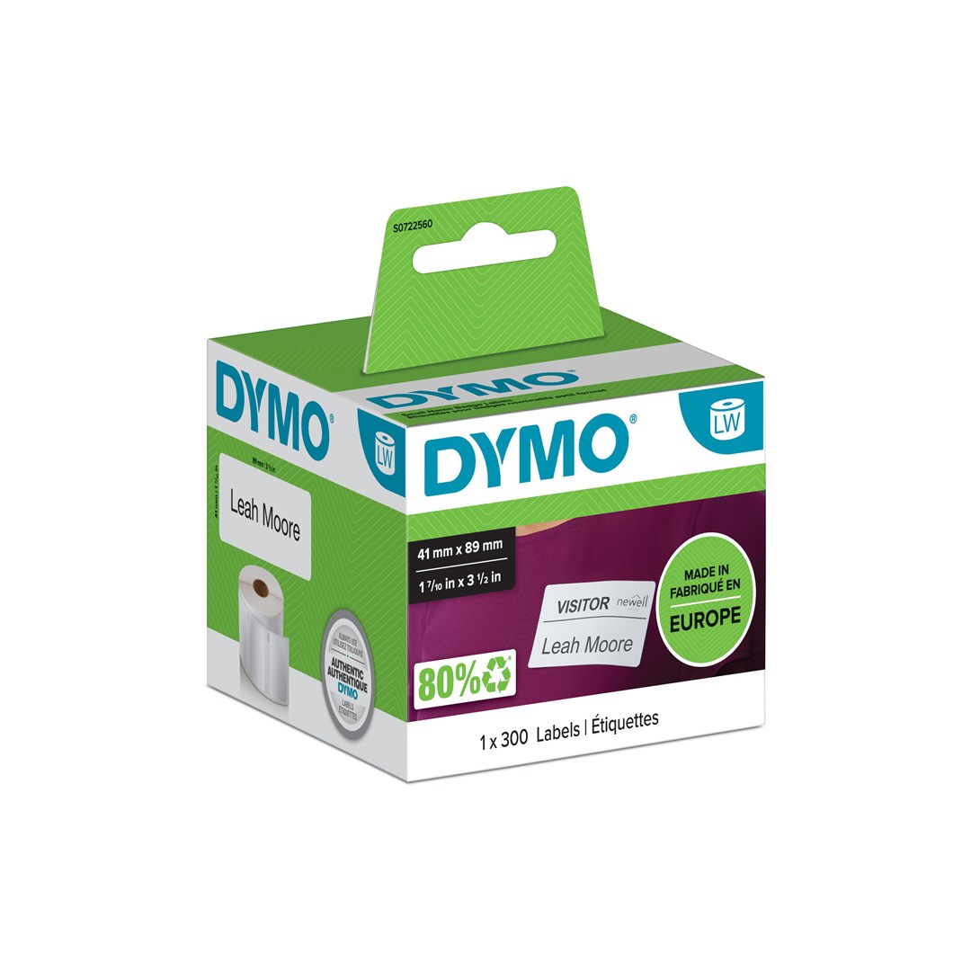 Dymo Weiss Etikettenrolle, S0722560 Blanko Namensschilder (41 Mm) - Image 5