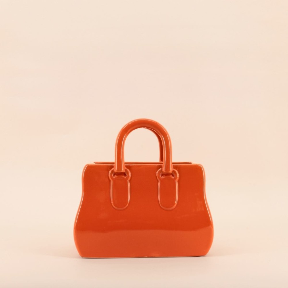 Vase Sac À Main En Céramique, H25cm