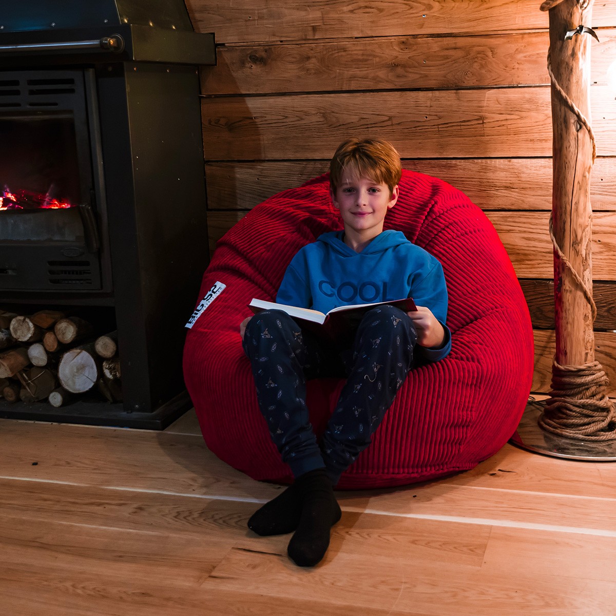 Livedeco - Pouf Poire Déhoussable Avec Billes