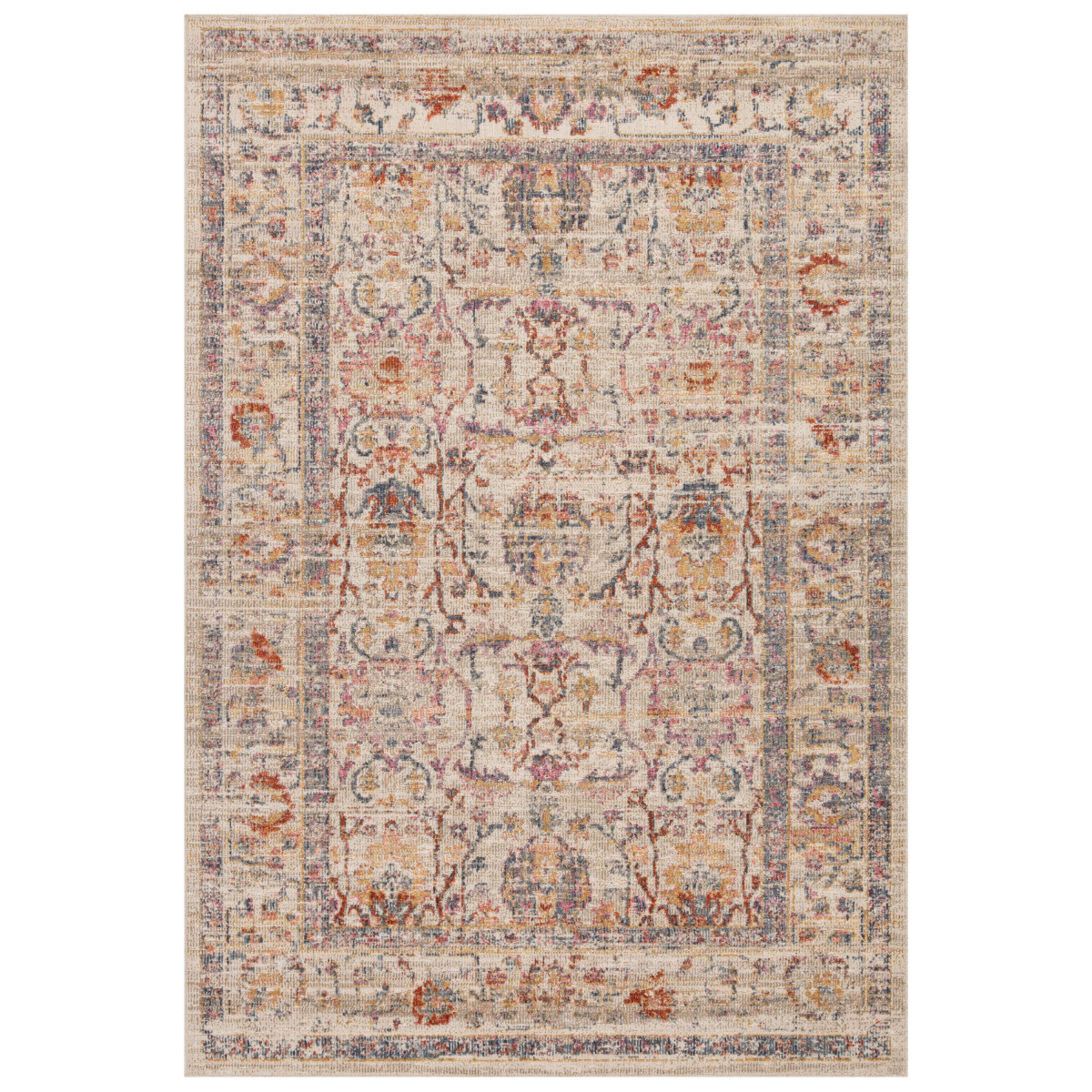 Tapis Persan Vintage 133x190 Cm – 100% Polypropylène – Design Beige