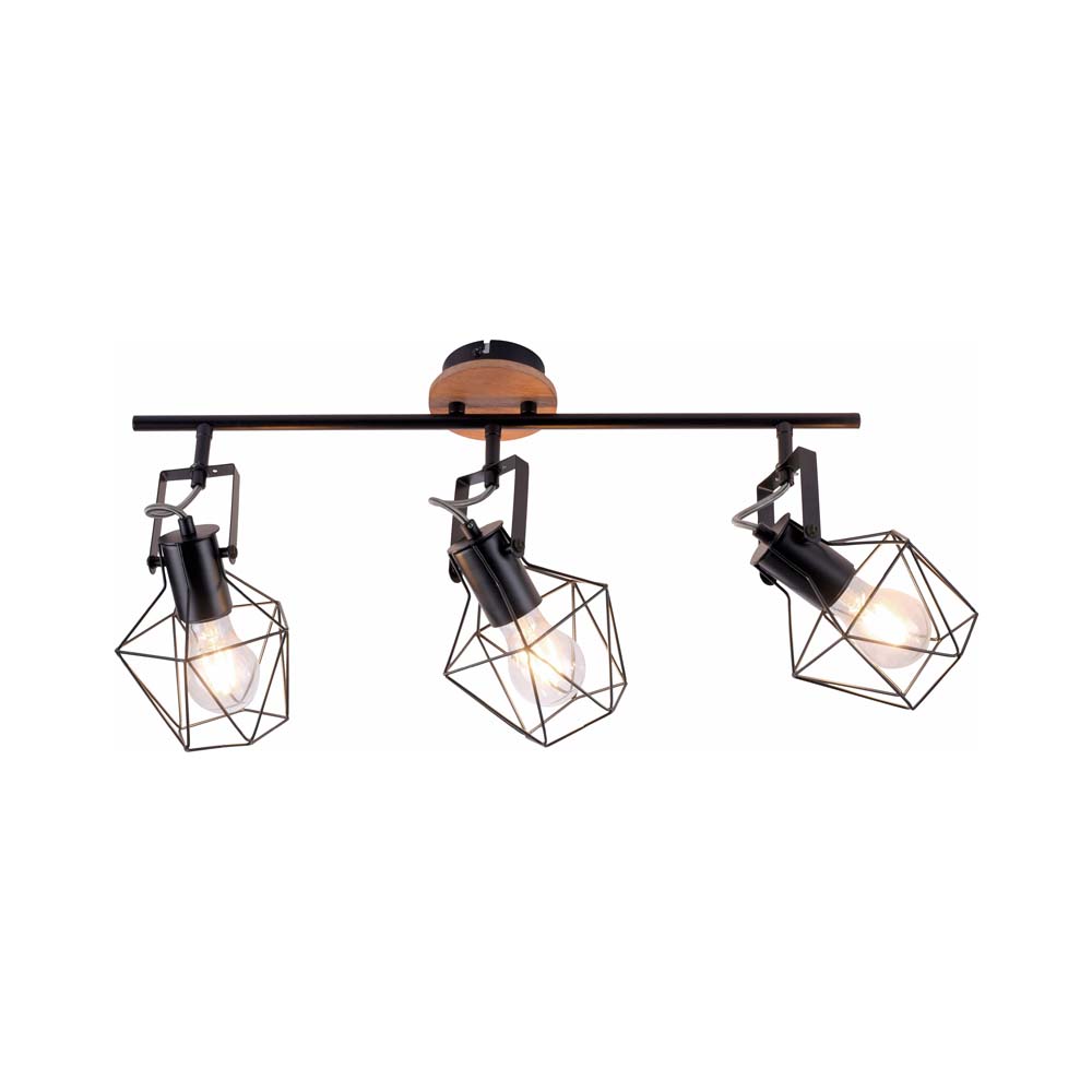 Wandstrahler Wandleuchte Spotlampe Schlafzimmerlampe Holz-natur L 83 Cm