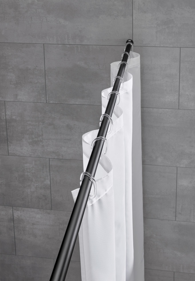 Kleine Wolke Federstange Für Duschvorhang 125 - 220 Cm - Ø 21 Mm Schwarz