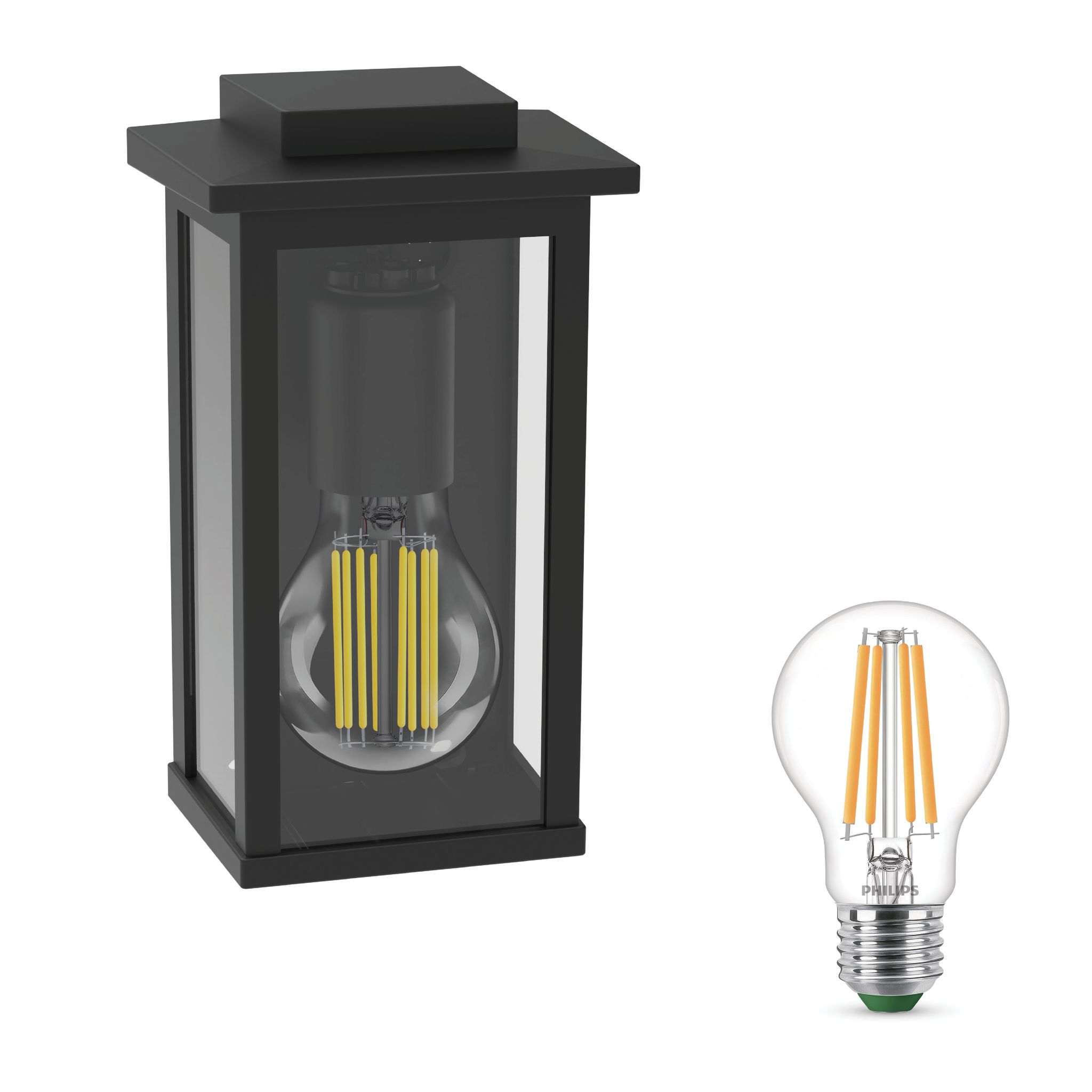 Philips Mirth Wandleuchte Außen E27 (schwarz) - Philips Led E27 40w Nicht Dimmbar