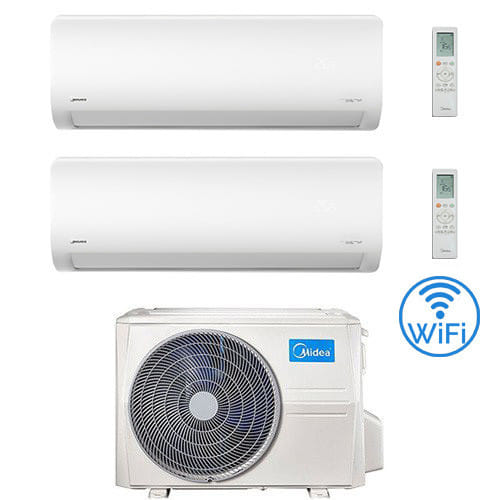 Climatizzatore Condizionatore Midea Xtreme Pro Green Wifi R32 Dual Split 9000 + 12000 Btu Con U.e. M2oe-18hfn8-q Inverter Classe A++/a+