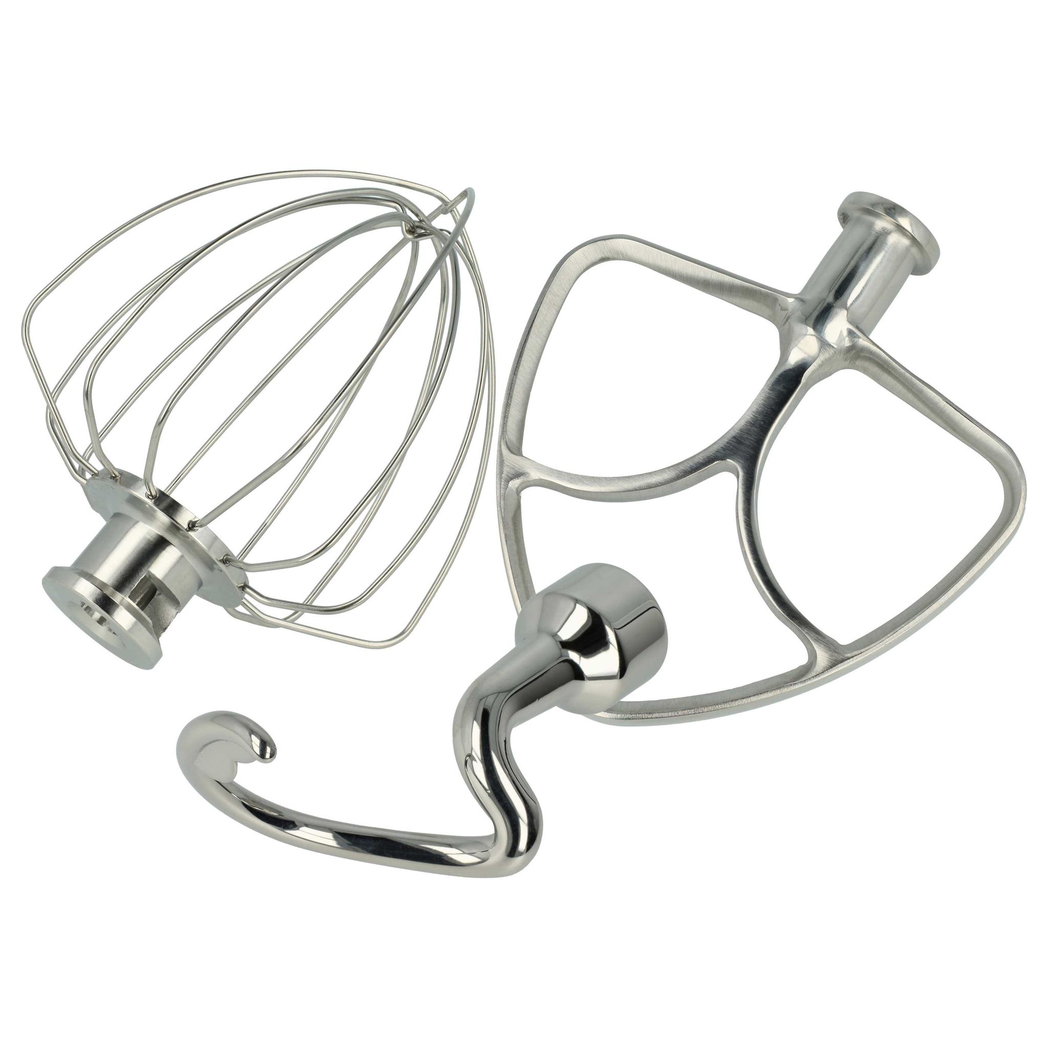 Vhbw - 3 Piece Spare Parts Set Replacement For Kitchenaid 5ksm5thwwss For Kitchen Machineflat Beater, Dough Hook, Whisk - 87611025