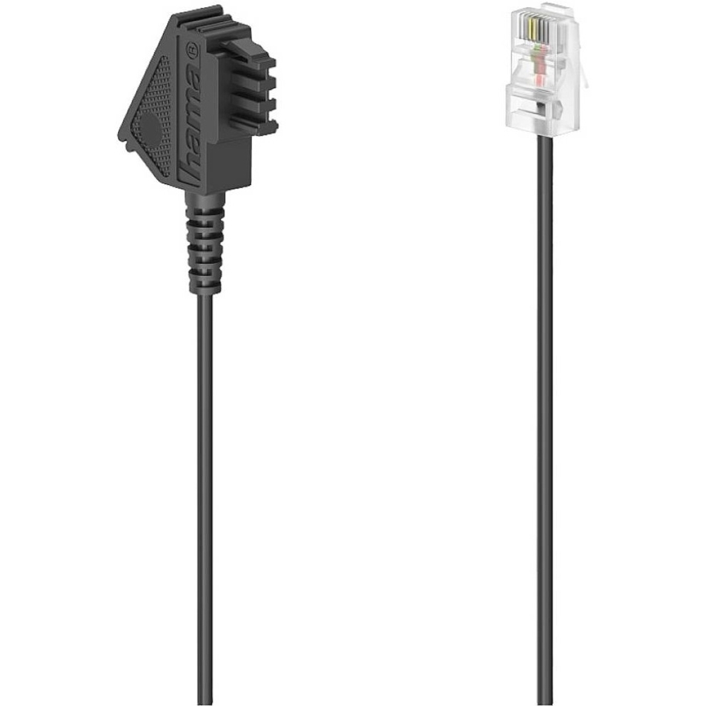 Hama 00201113 Telefonkabel 6 m Schwarz
