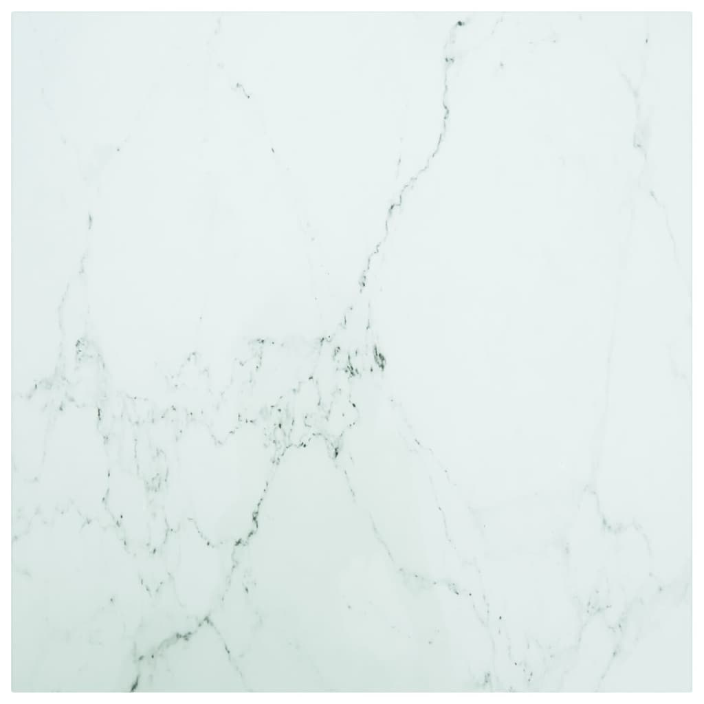 Vidaxl Weiß Tischplatte 70X70 Cm 6 Mm Hartglas In Marmoroptik