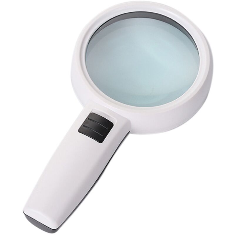 Loupe de poche 30x à éclairage LED, lentille en verre optique double couche, poignée ergonomique