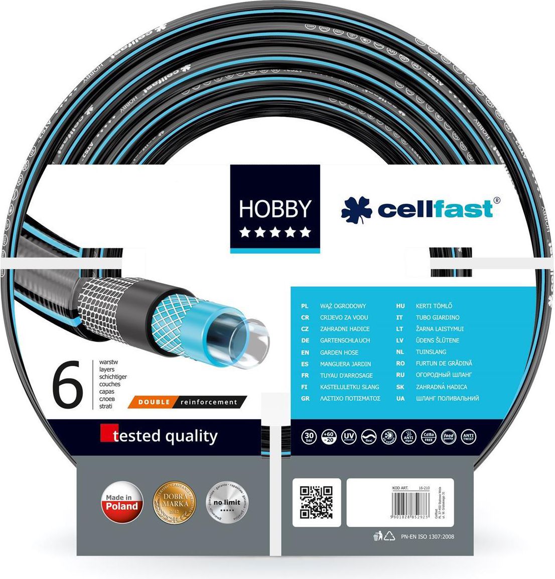Cellfast Blau Hobby Gartenschlauch 50 Meter 1/2 Zoll