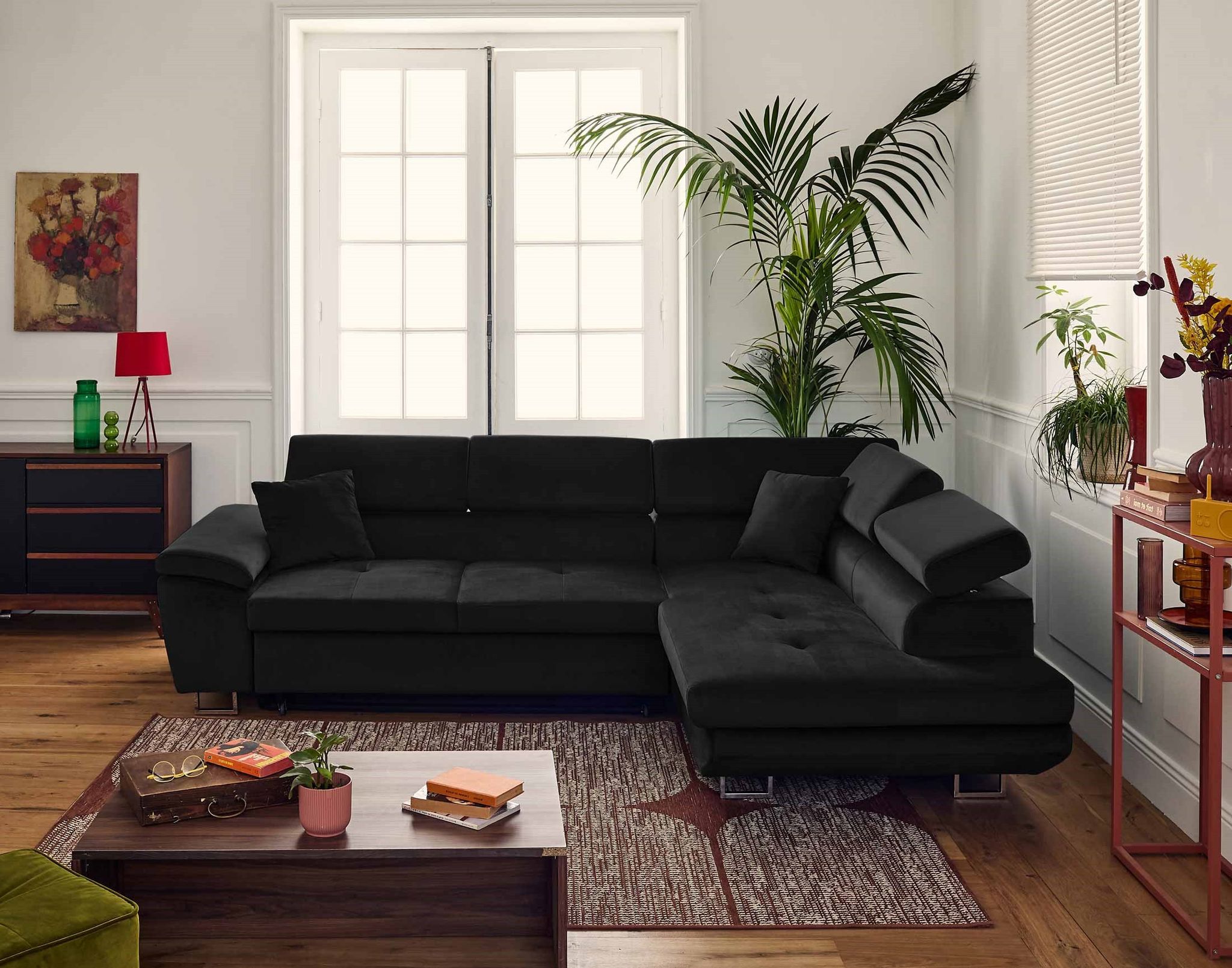 Bestmobilier - Dimas - Canapé D'Angle Droit 5 Places - Convertible Avec