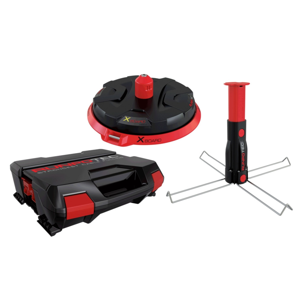 Runpotec Rot - Kabeltrommel- Auf Und -Abroller-Set Xb 300 Komplett Set 2-Teilig