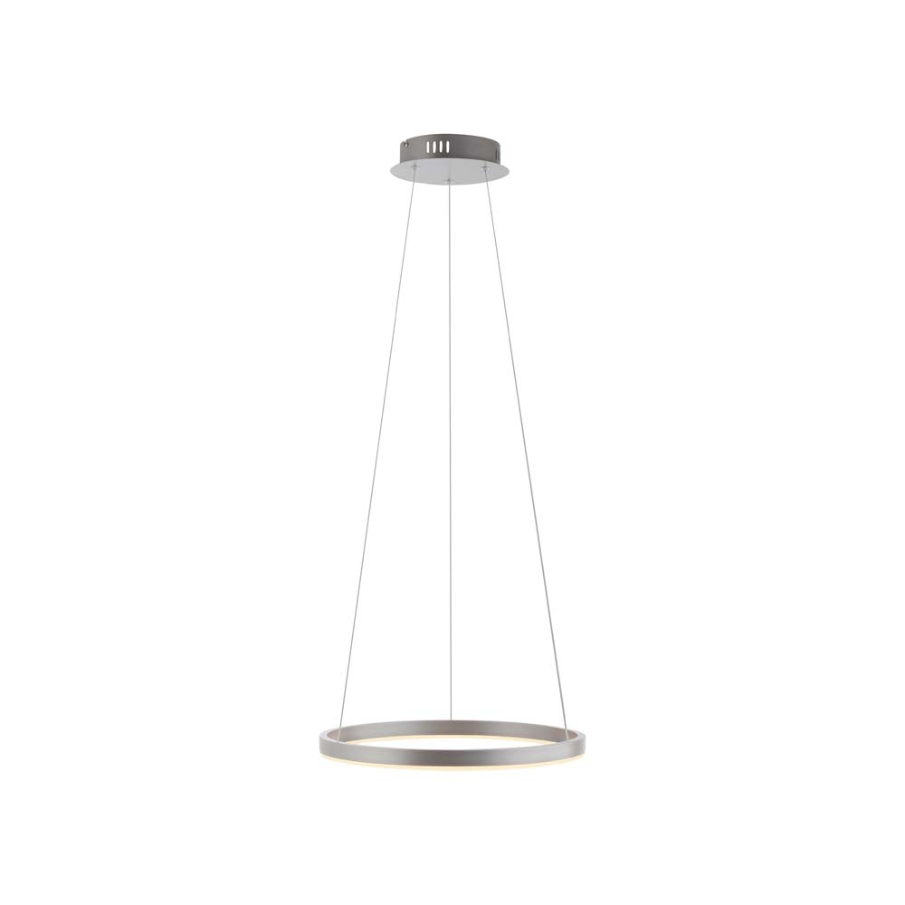 Pendellampe Hängelampe Wohnzimmerlampe Dimmbar Led Ring Design Silber H 120 Cm