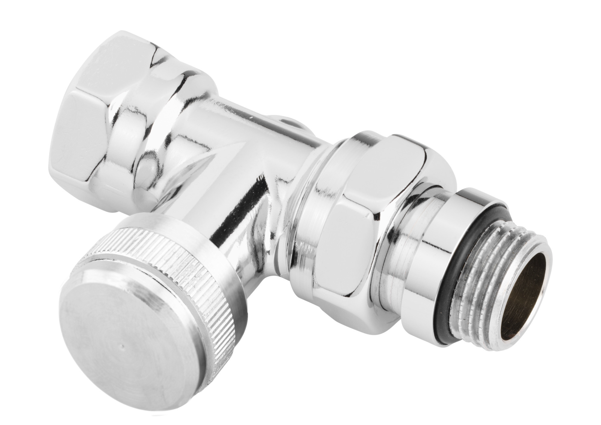 Danfoss Versilbert Rücklaufverschraubung Rlv-Cx 15 R 1/2, Durchgang, Verchromt, 003L0274