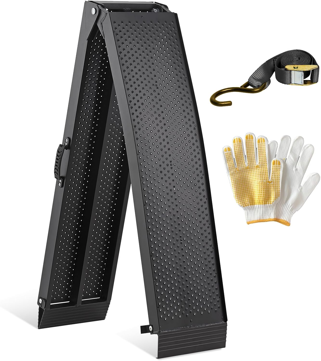 Rampe de chargement pliante en aluminium, 228 x 28 cm, antidérapante, 340 kg, lot de 1