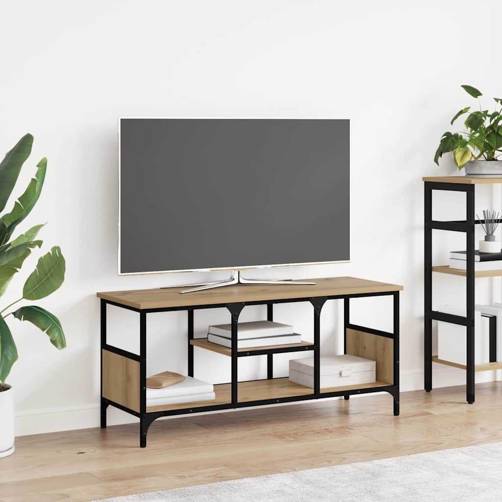 Meuble Tv Banc Tv Armoire Tv Chêne Artisanal 100 X 35 X 45 Cm