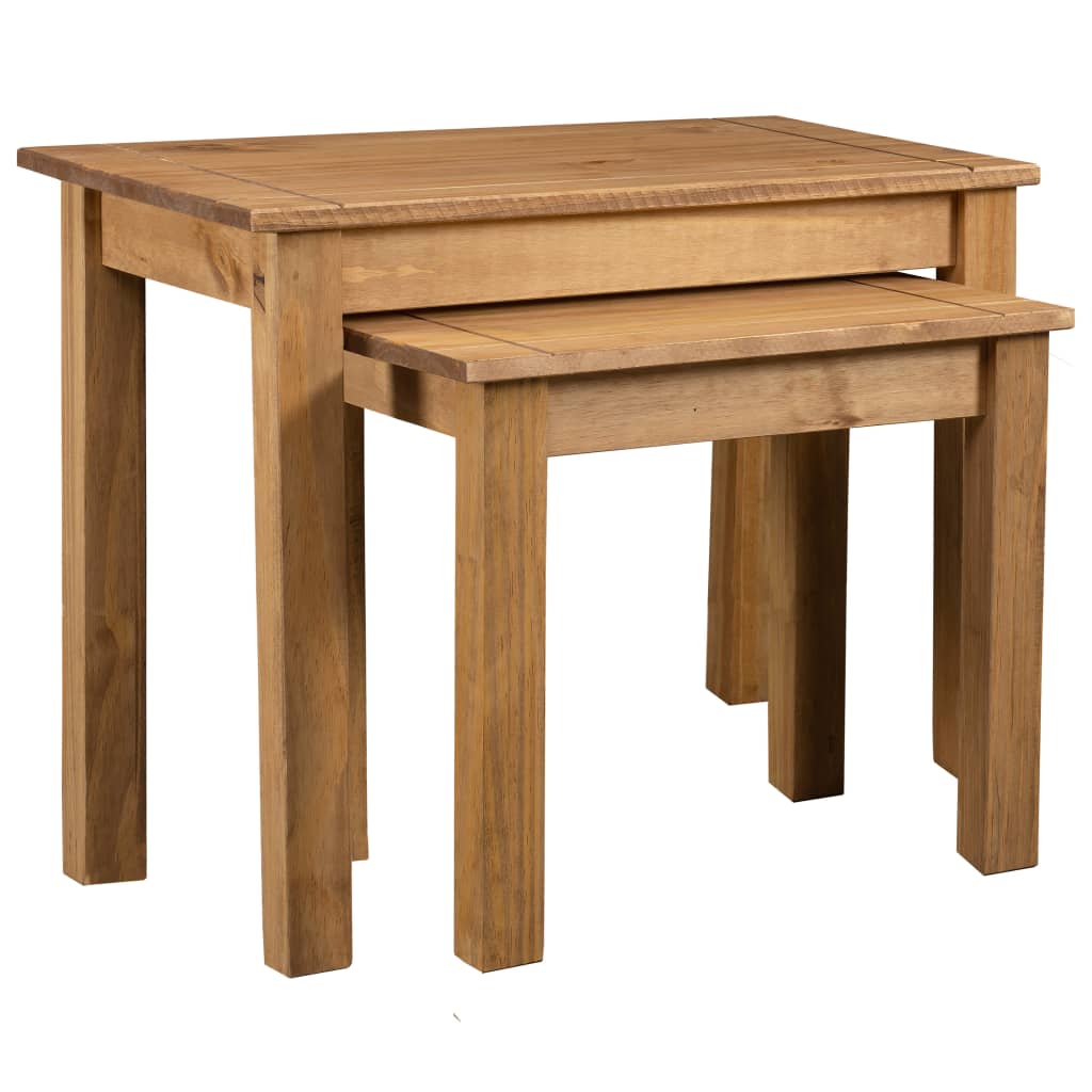 Tables Gigognes 2 Pcs Bois De Pin Massif Assortiment Panama Vidaxl
