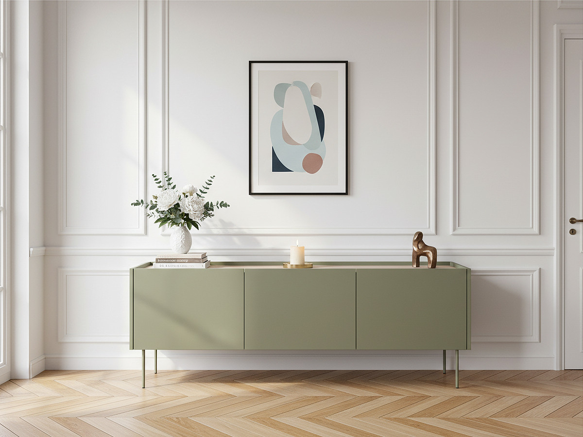 Bobochic - Meuble Tv 3 Portes 170 Cm Atlas Vert