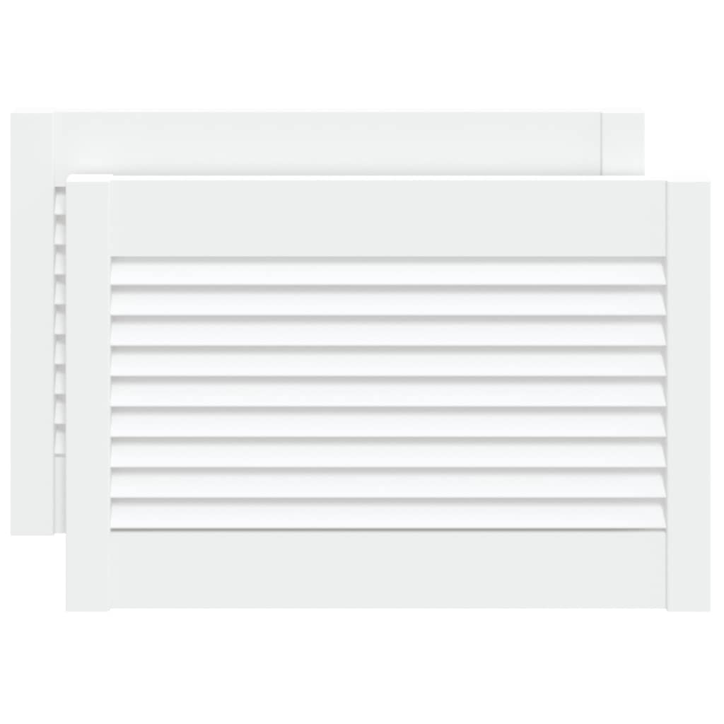 Cabinet Doors Louvred Design 2 Pcs White 39.5x59.4 Cm Solid Wood Pine Vidaxl