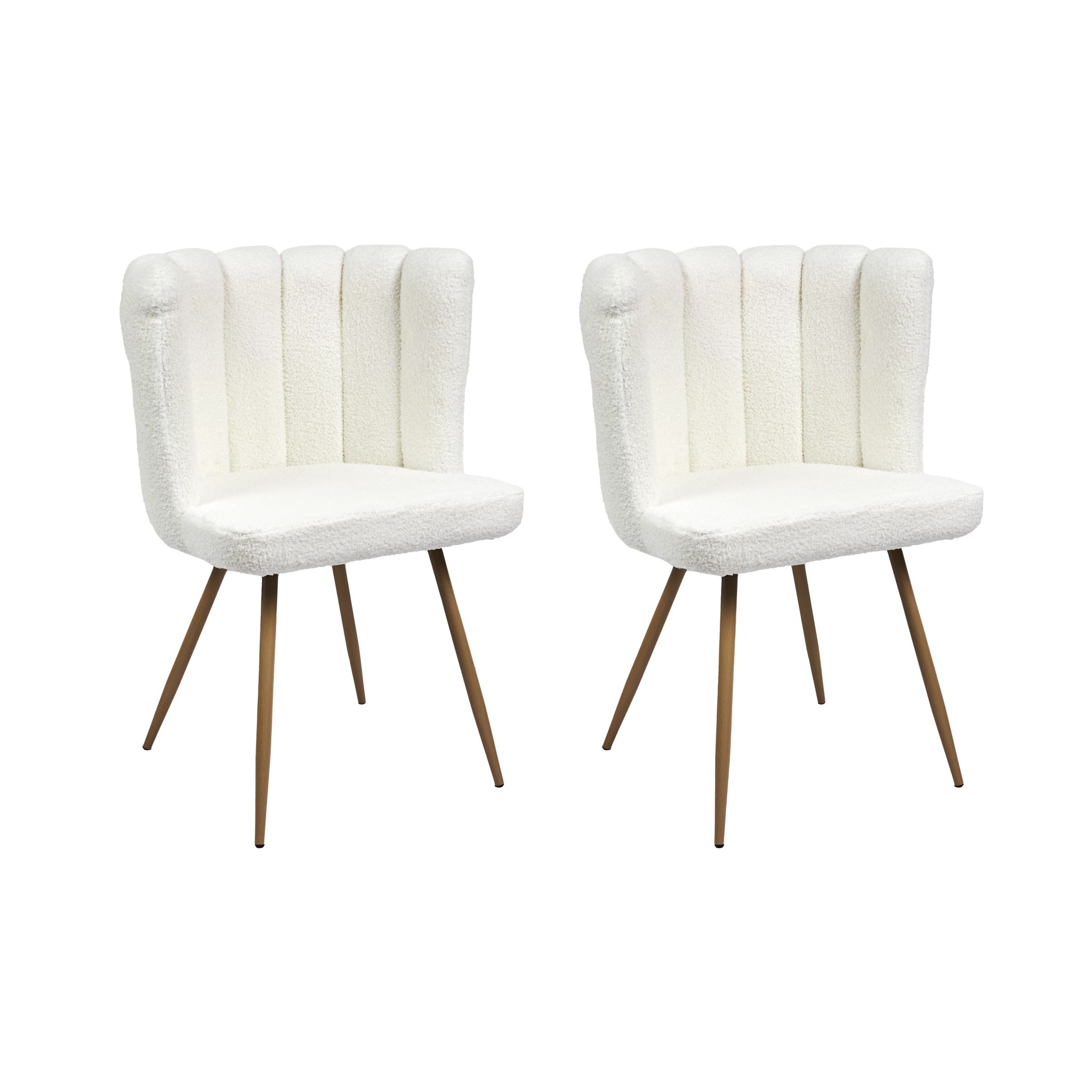 The Home Deco Factory - Chaise Ariel Bouclette Blanc Home Deco Factory