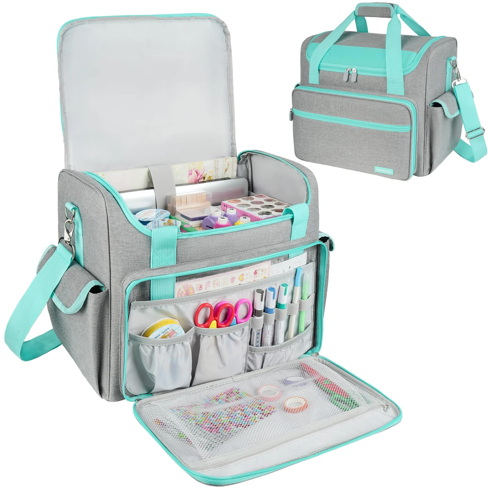 Sac de rangement pour matériel artistique, compartiment ordinateur portable 15,6", gris, AQUAFORGE