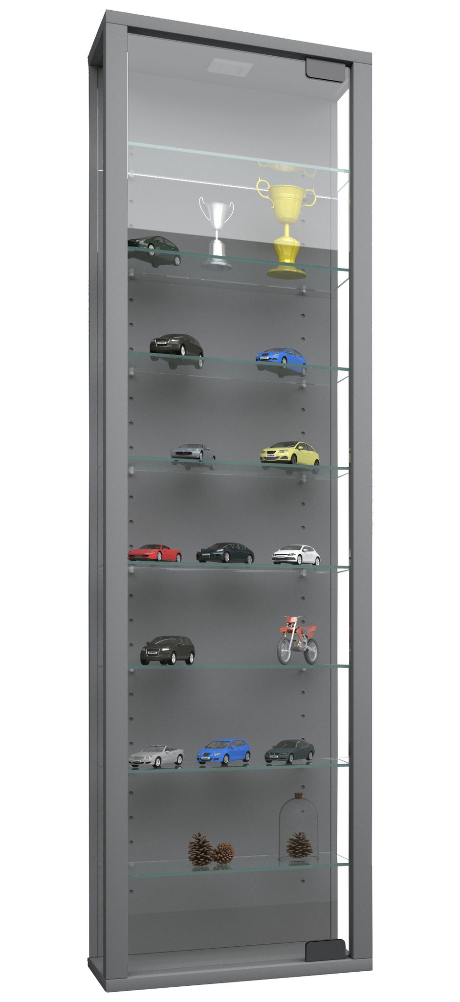 Vcm Silber Wandregal "Wandvitrine Hängevitrine Glasvitrine Stano Maxi" 1 Stk. Tlg. von Baur - Image 4