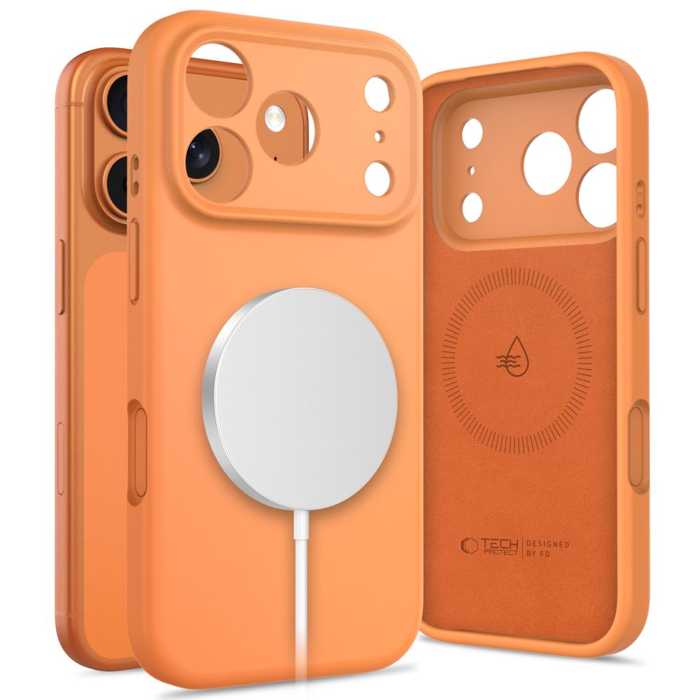 Tech-Protect Silicone MagSafe Case for iPhone 17 Pro Max - Orange - Bild 2