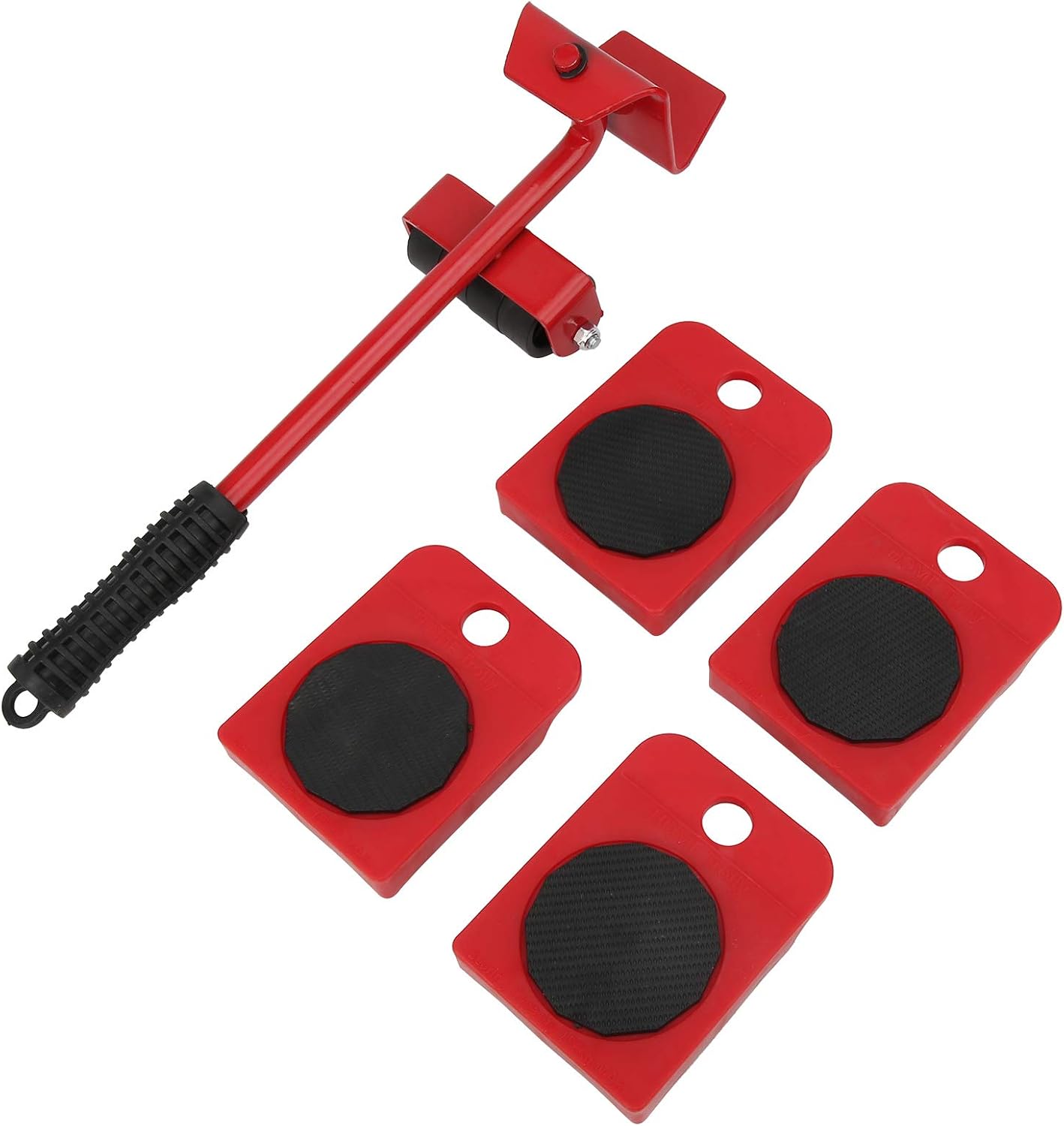 Lève-meubles avec barre de levage et rouleaux, charge 150 kg, lot de 5 pièces