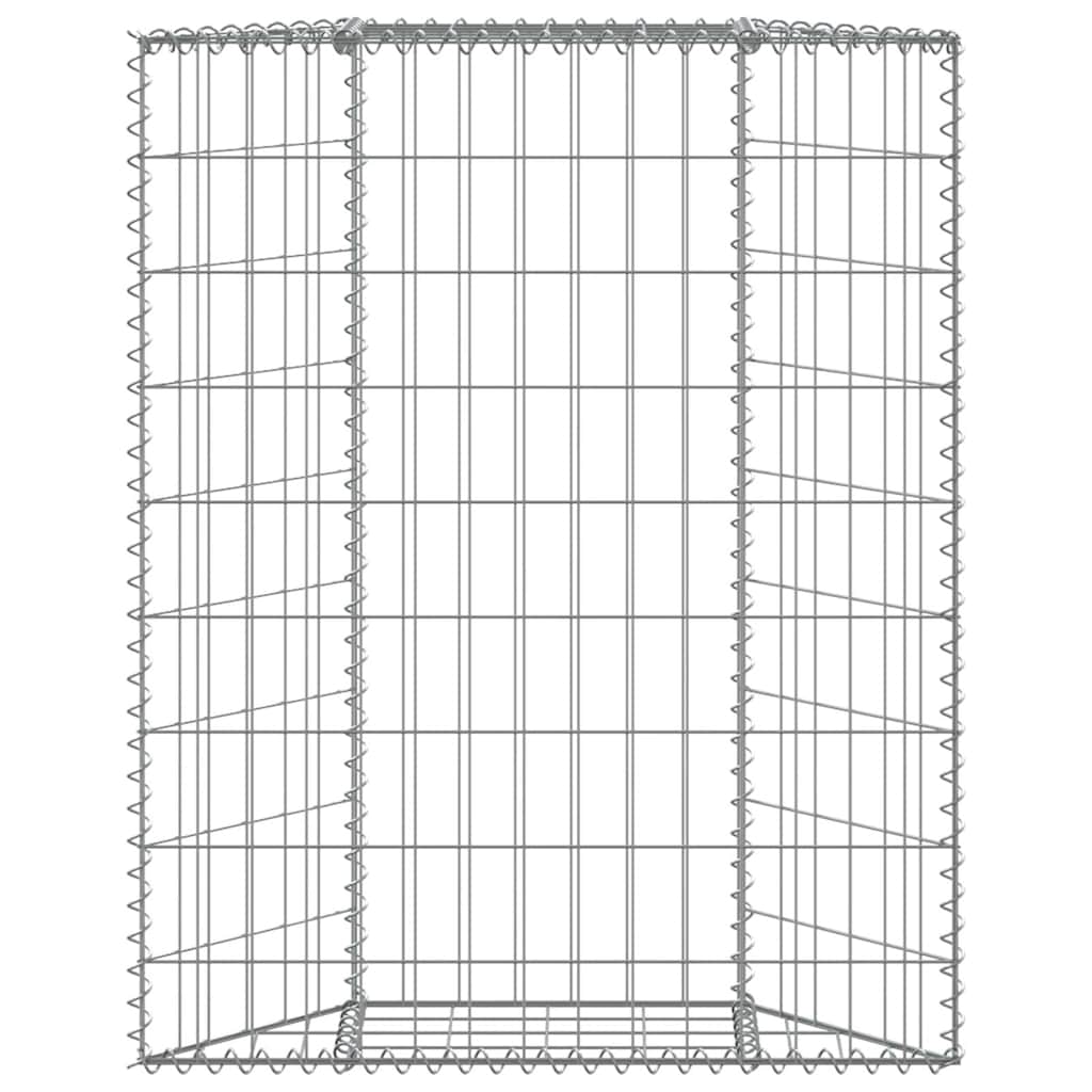 Vidaxl Versilbert Hochbeet Mit Gabionen, Trapezförmig, Stahl, 80X20x100 Cm