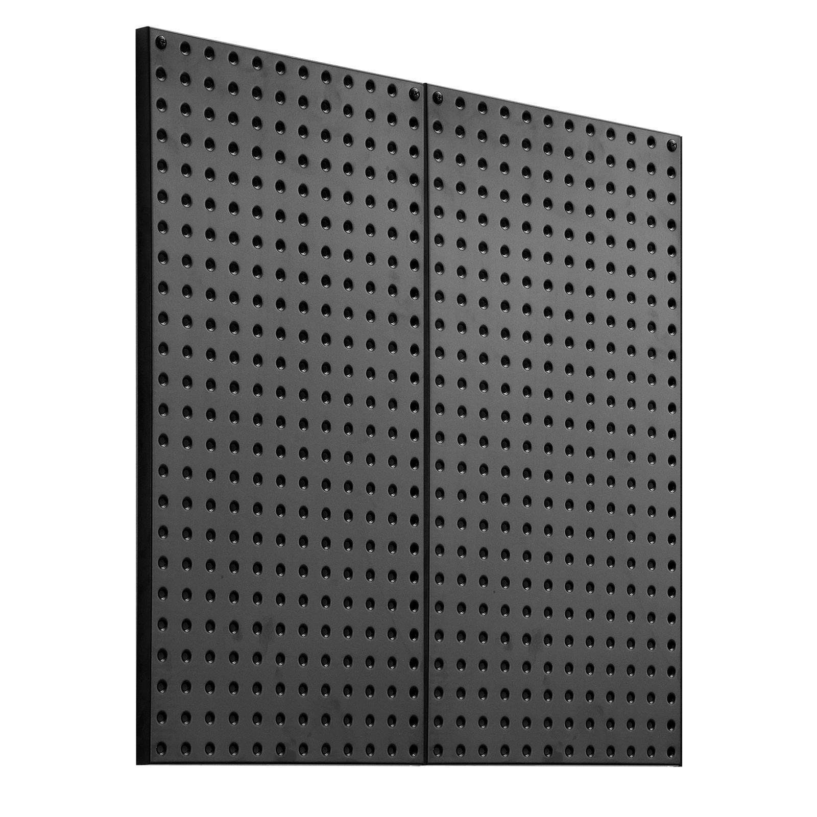Panneau perforé mural en acier au carbone, 2 panneaux de 81 x 41 cm, noir, supporte 88 lb