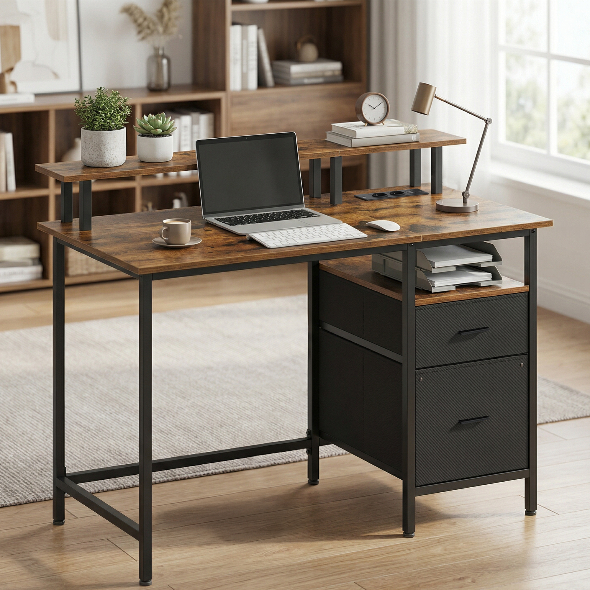 Vasagle – Bureau Droit 120 X 60 Cm – Support D’écran Ergonomique