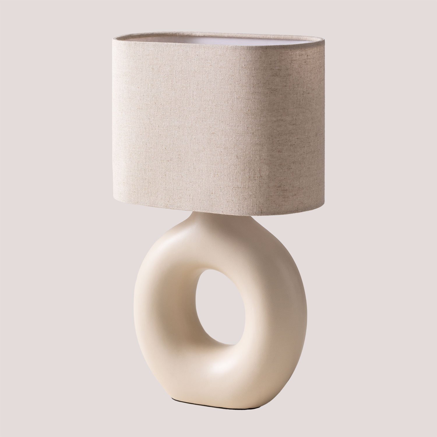 Sklum - Lampe De Table En Céramique Katy Blanc Gardenia