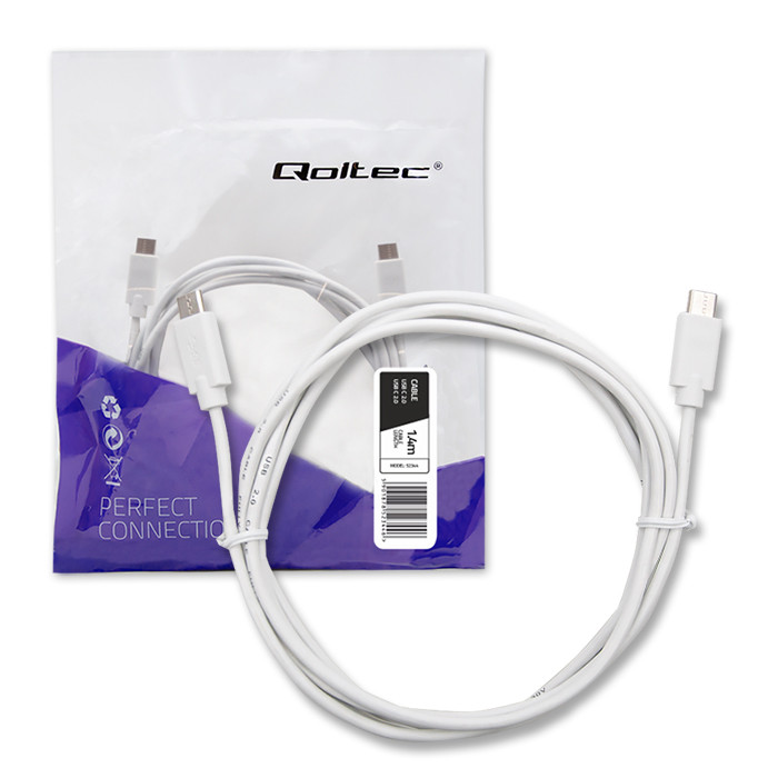 Weiß Qoltec Usb 2.0 Typ-C-Kabel (Stecker) Usb 2.0 Typ-C-Stecker 1,4 M - Bild 5