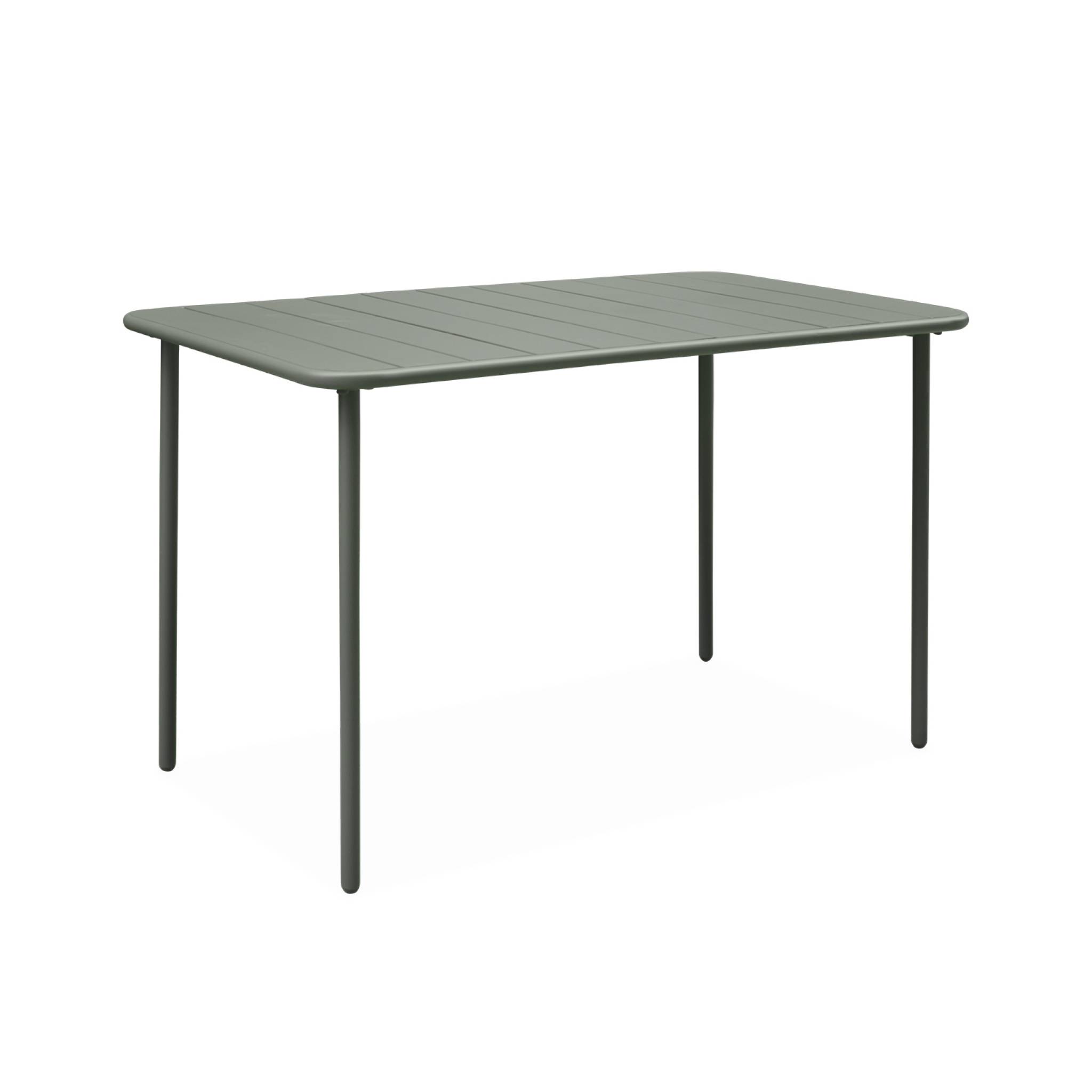 Table De Jardin Métal 4 Places. Kaki. Amelia. 120x70cm. Traitement