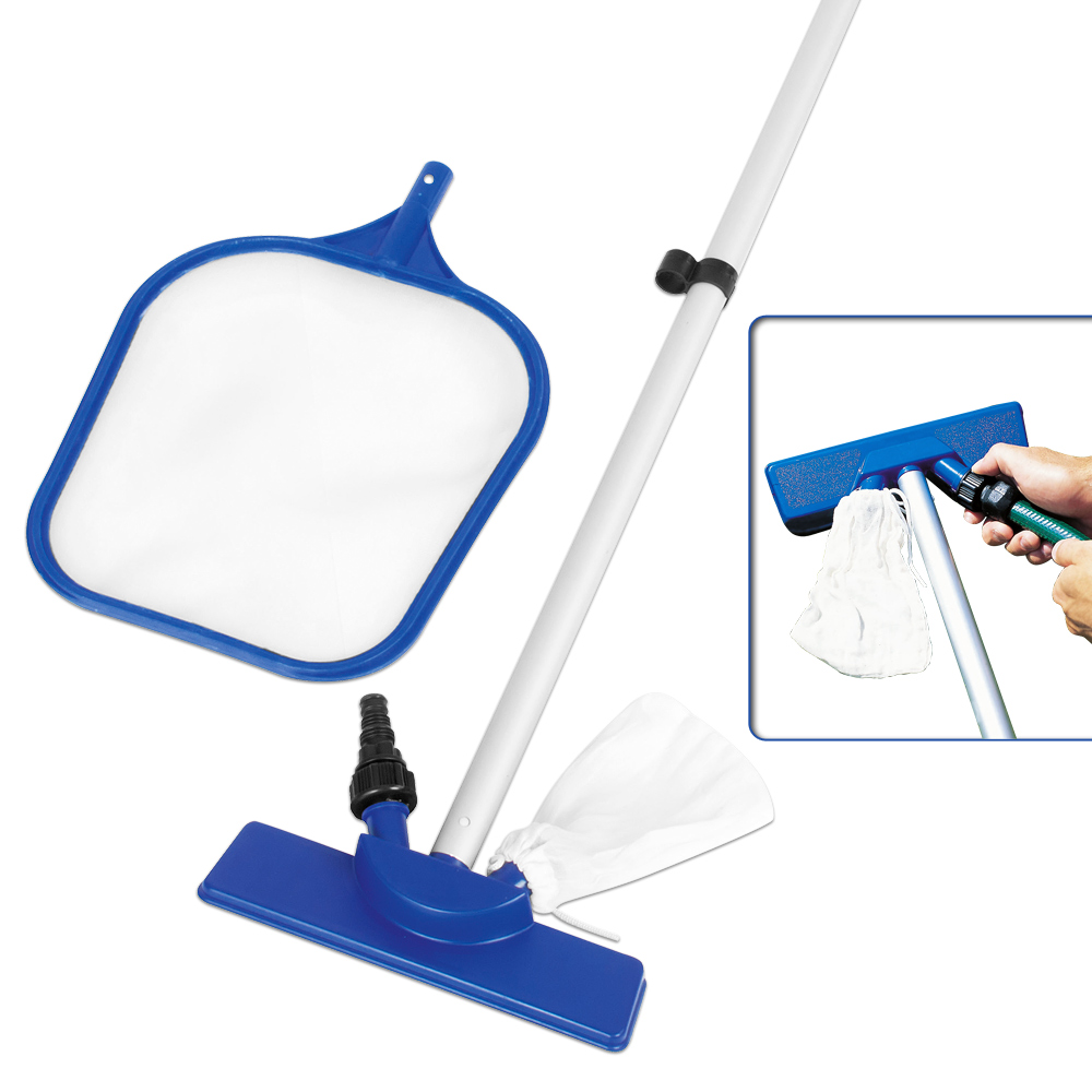 Bestway Blau - Flowclear™ Poolpflege Basis-Set Mit Venturi-Sauger & Kescher, 203 Cm