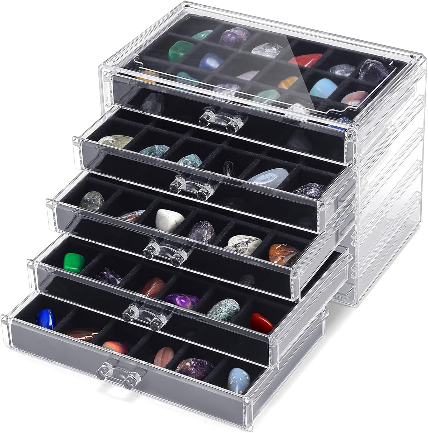 Rock Vitrine De Collection Avec 5 Tiroirs 90 Grilles En Acrylique