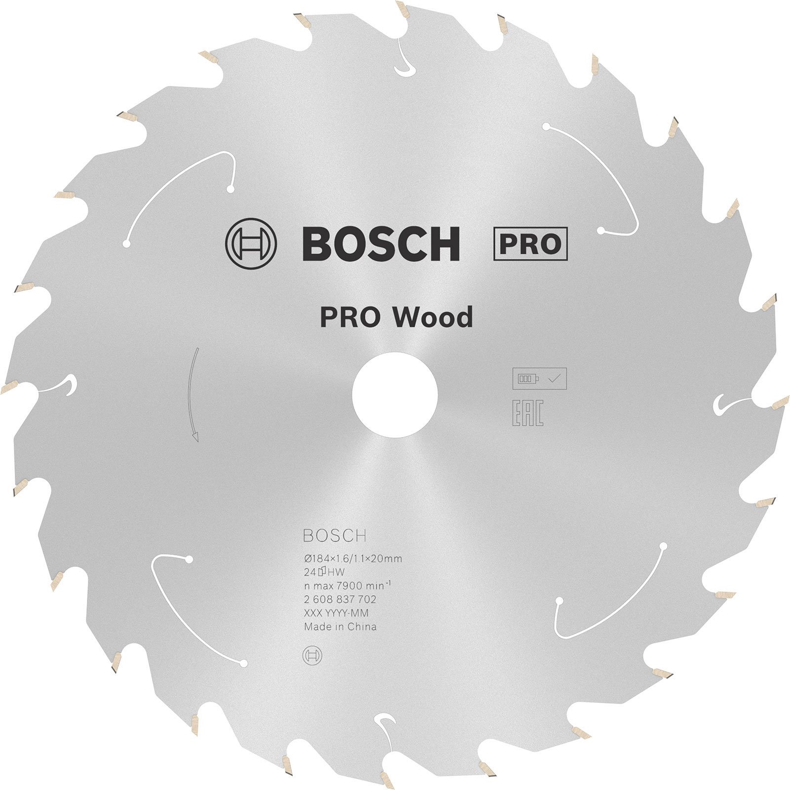Lame PRO Wood pour scie portative, 184 mm, 24 dents — photo de l’offre ManoMano