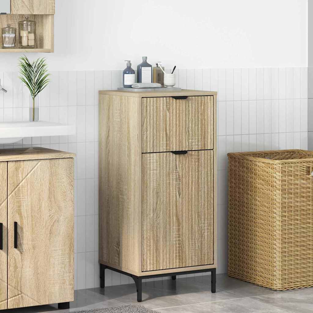 Bathroom Cabinet Sonoma Oak 39.5 X 36 X 88 Cm Engineered Wood Vidaxl