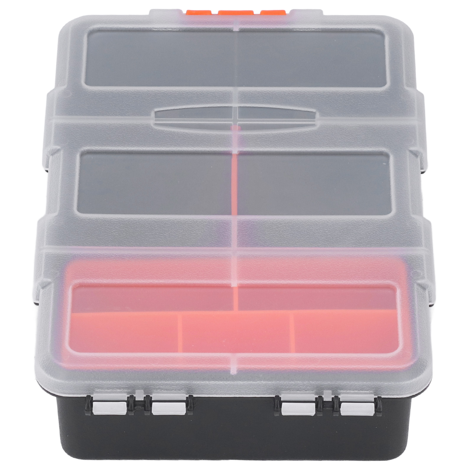 Boîte de rangement à grille pour visserie et petites pièces, PVC, couvercle transparent, 22,5 x 15,5 x 5,5 cm