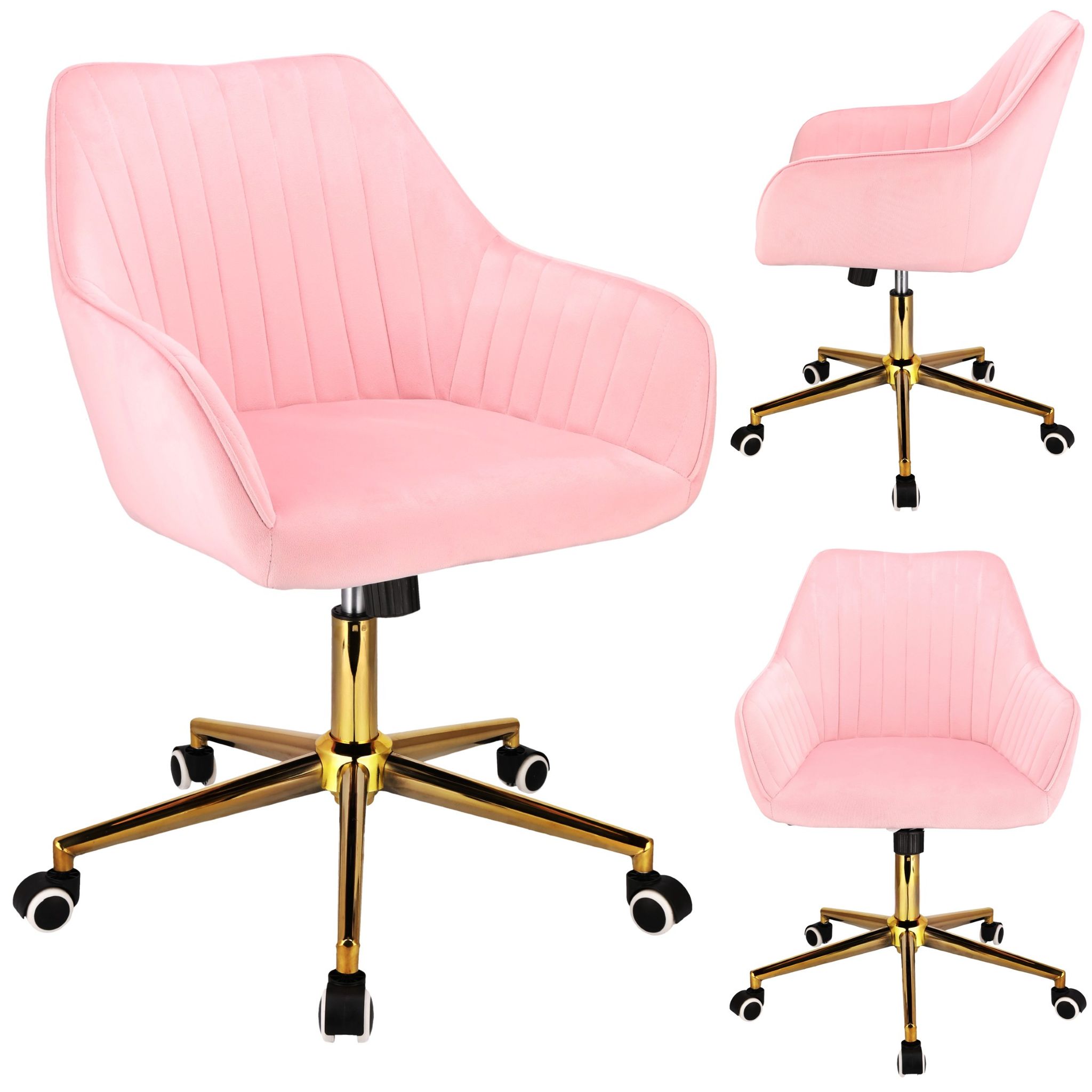 Élégant Fauteuil De Bureau Pivotant Corum Rose Jumihome