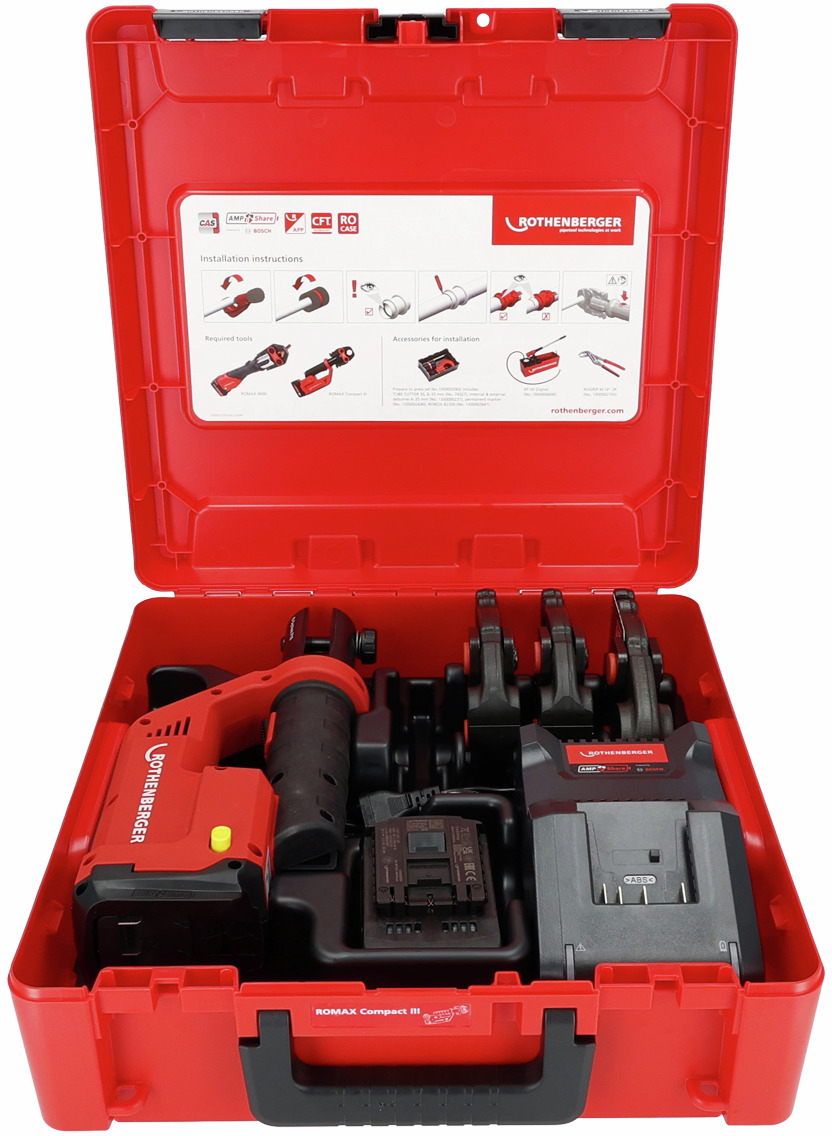 Rothenberger Romax 4000 Set Sv Pressa A Batteria, 15-22-28 Mm, 4 Ah, E Rothenberger