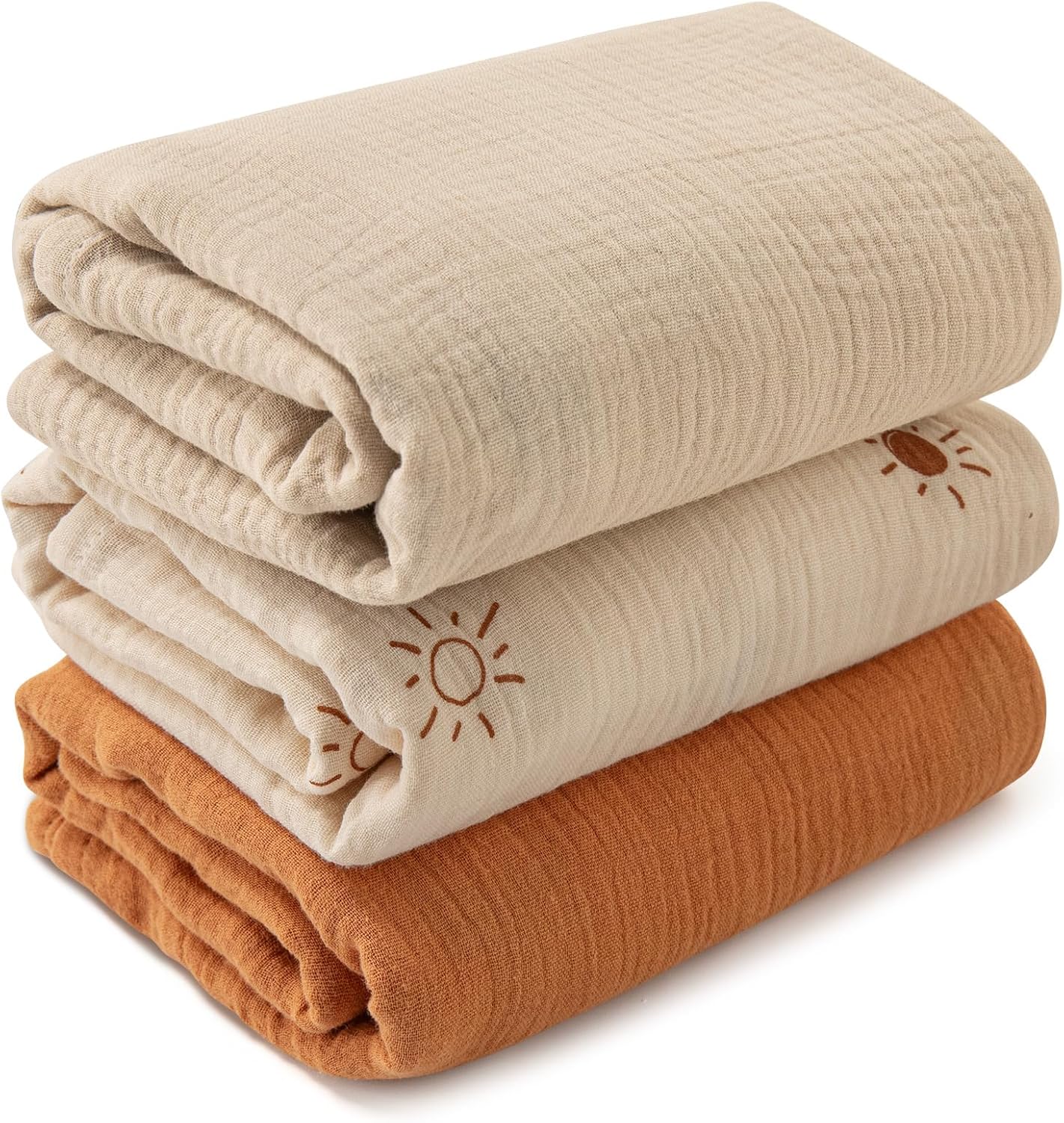 Musselin-wickeltücher Für Neugeborene, 3er-pack Weiche, Atmungsaktive Wickeltücher, 100 X 100 Cm Große Wickeltücher, Babyparty-essentials